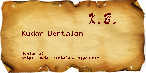 Kudar Bertalan névjegykártya